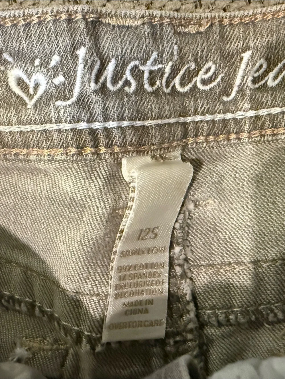 Justice Girls Gray Denim-Look Shorts